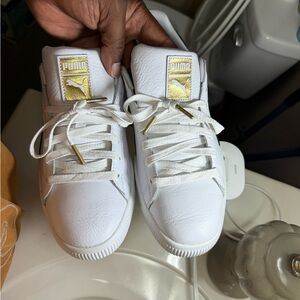 PUMA Clyde Core Foil 'White Black Gold' 364670-01